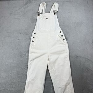 Faherty Overalls Women's SM Egret White Walker Corduroy NWT Western Boho Grunge